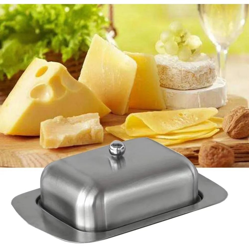 Stainless Steel Butter Dish with Easy-Grip Lid