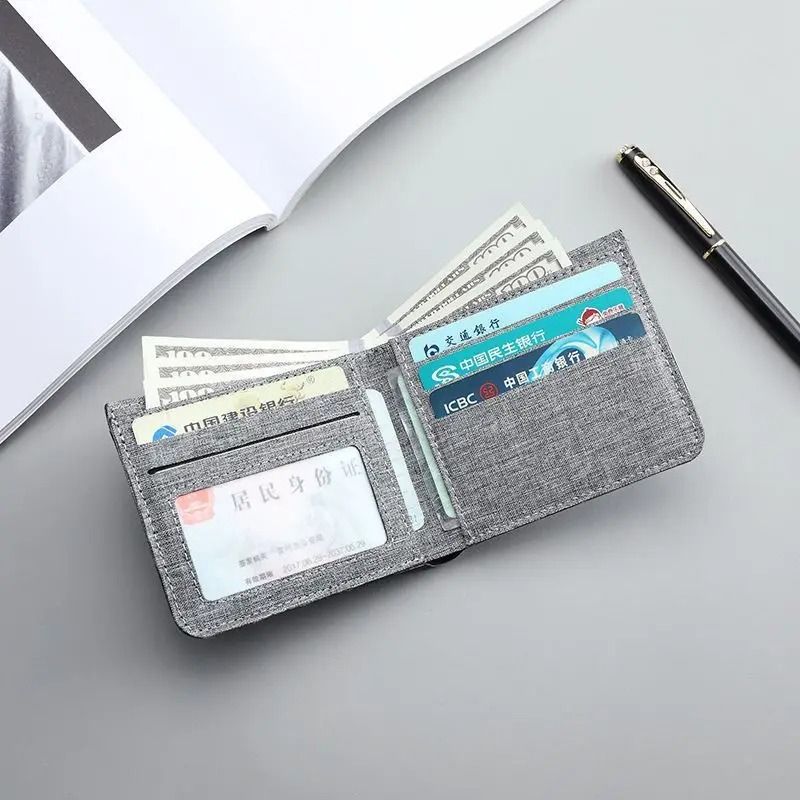 Slim Canvas Bi Fold Wallet