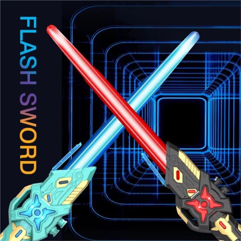 Double-Headed RGB Retractable Light Saber Toy with Sound, USB Rechargeable