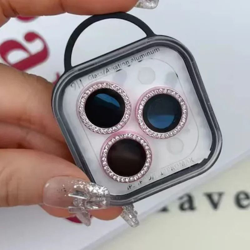 Glitter Diamond Camera Lens Protector Ring for iPhone 16 15 14 13 Pro Max