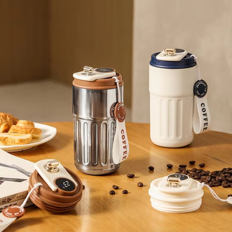 15.22fl oz Smart Display Thermos Bottle – Stainless Steel Vacuum Thermal Mug