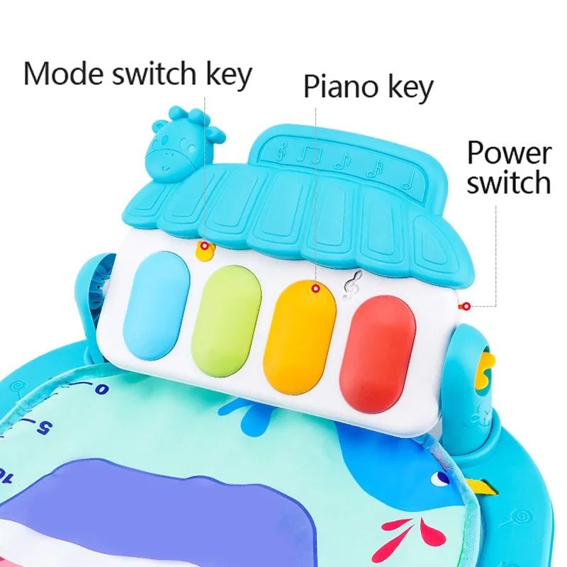 Baby Fitness Stand Music Play Gym Activity Toy Newborn Piano Crawling Blanket Pedal Game Pad