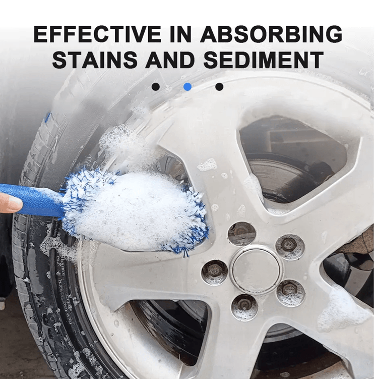 SEAMETAL Plush Car Wheel Rim Cleaning Brush for Deep Tire Detailing