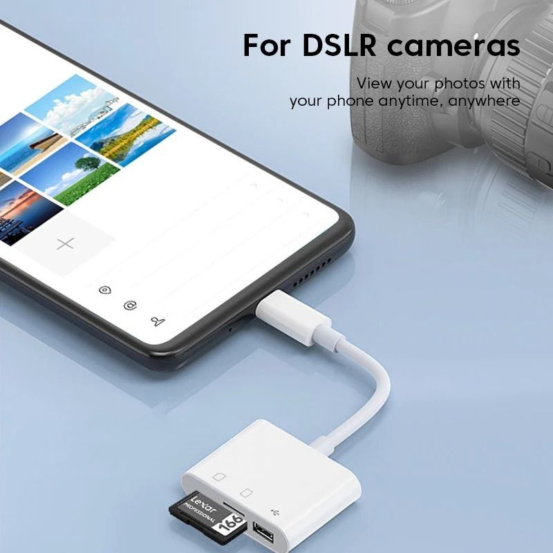 3 In 1 Professional Camera Card Reader Adapter