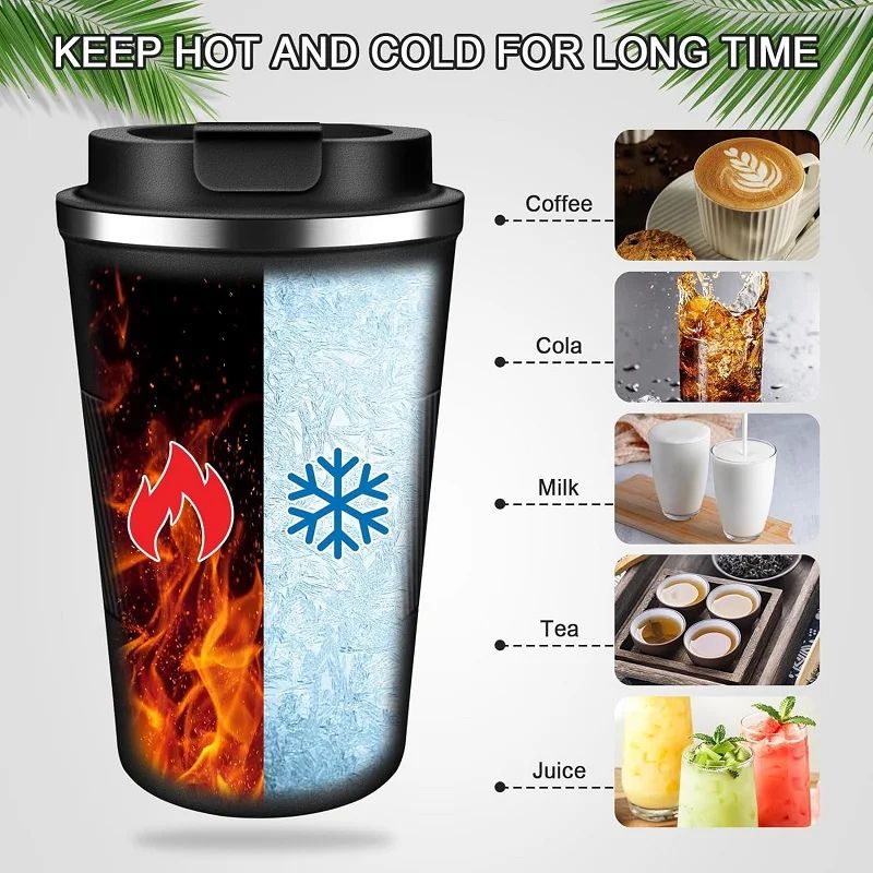 304 Stainless Steel Leakproof Travel Coffee Mug – Double Wall Insulated Thermal Bottle