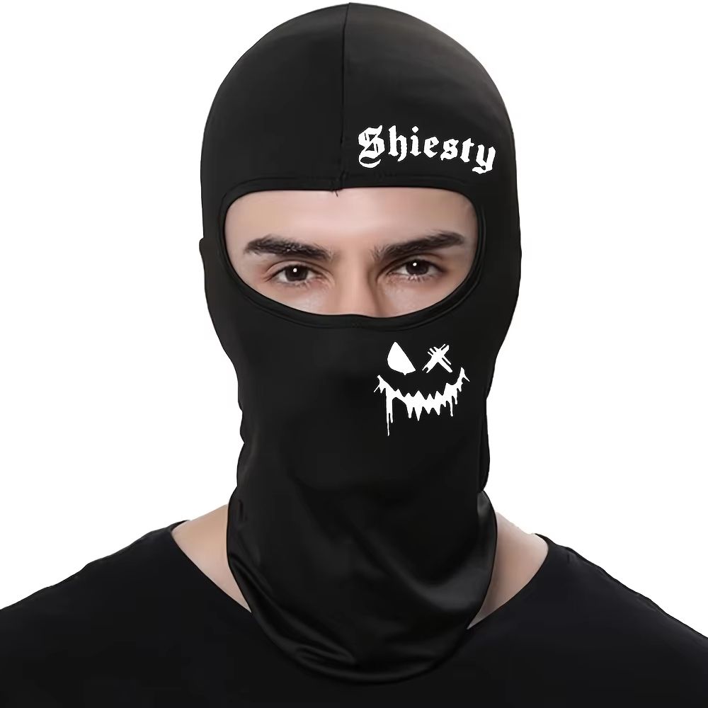 Smiling Face Print Unisex Balaclava Neck Cover Mask