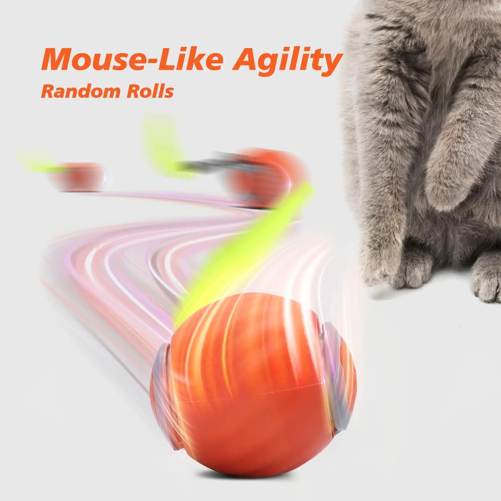 Interactive Rolling Ball Toy for Cats and Dogs USB Rechargeable Smart Pet Toy