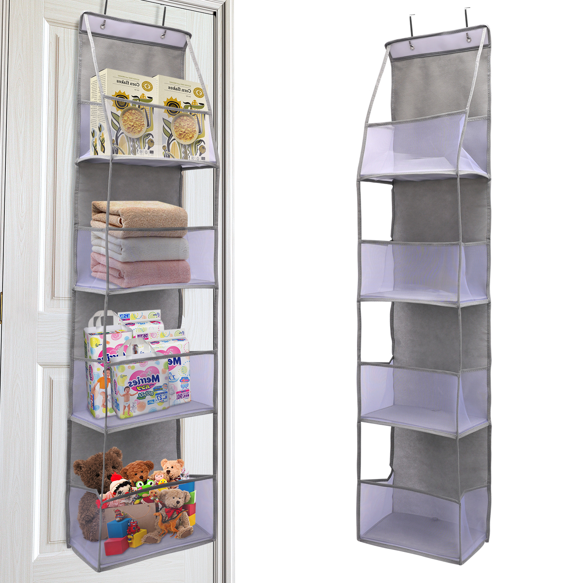 Over The Door Hanging Organizer Multi Layer Storage for Cosmetics, Nursery, Bathroom, and Closet High Capacity