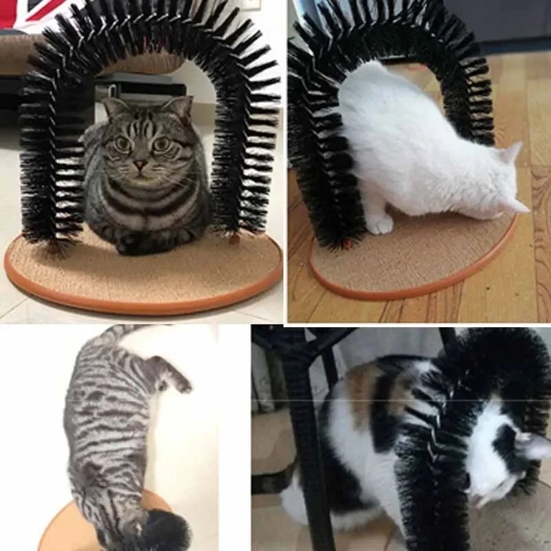 Cat Toy Arch Self Groomer – Feline Massage Brush & Scratching Pad