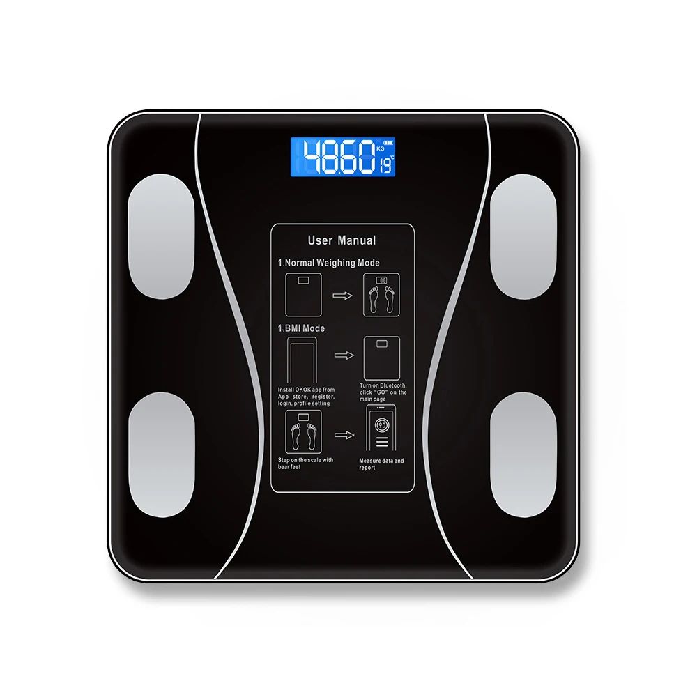 Bluetooth Smart Body Weight Scale Rechargeable Digital Scale