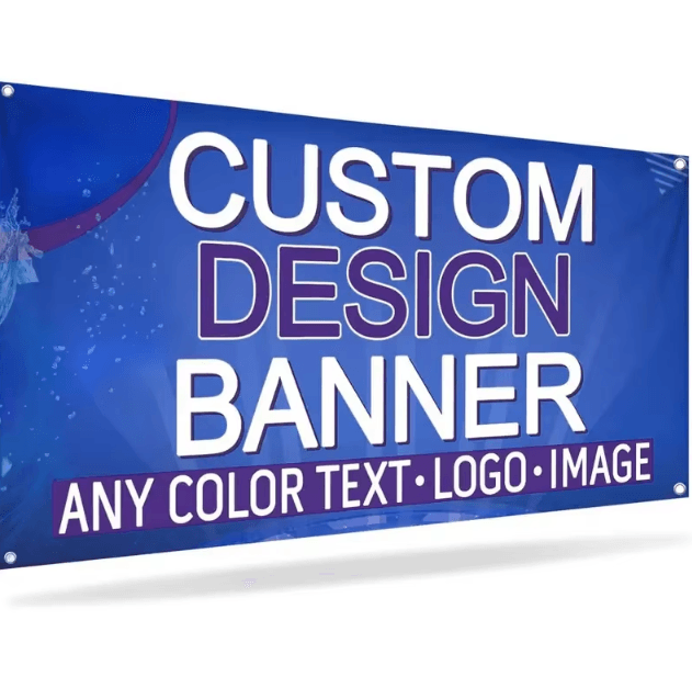 Custom Polyester Banner with Grommets – Durable Indoor & Outdoor Personalized Sign