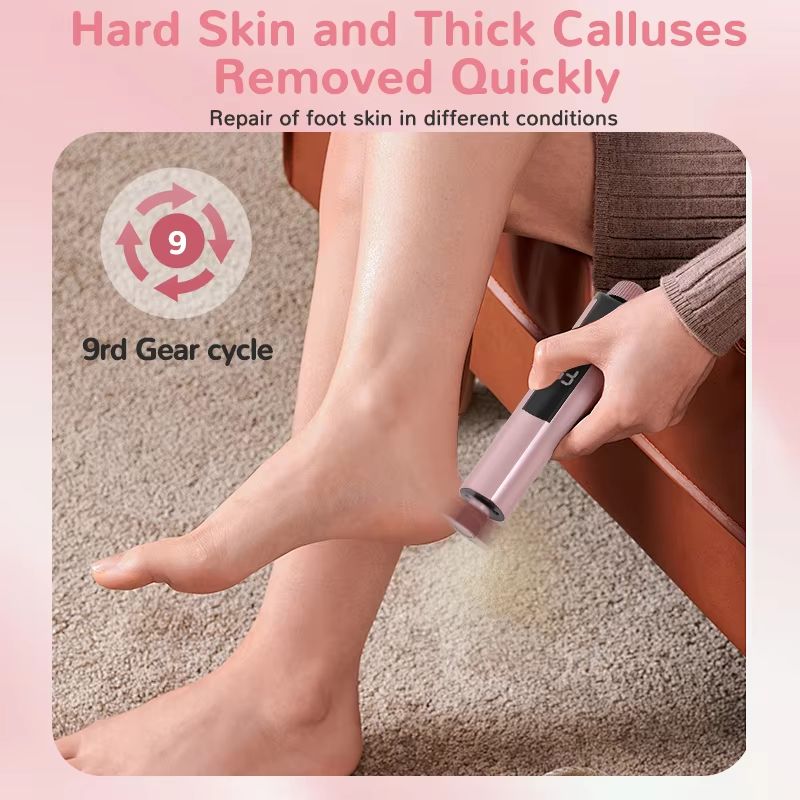 2-in-1 Electric Foot File & Callus Remover with Nail Grinder and Sandpaper Disks