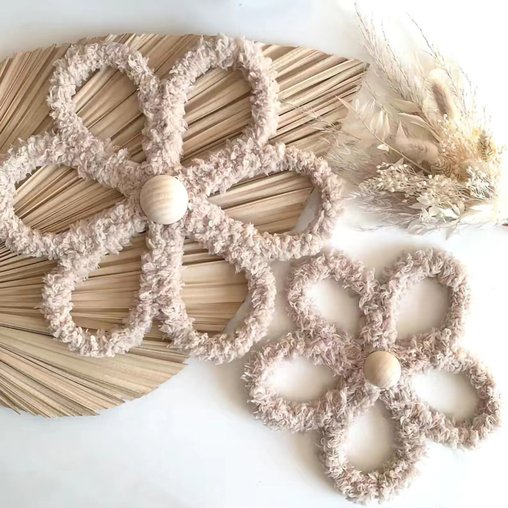Woven Daisy Flower Decorative Wall Bohemian, Bohemian Daisy Wall Decoration, Kindergarten Decor