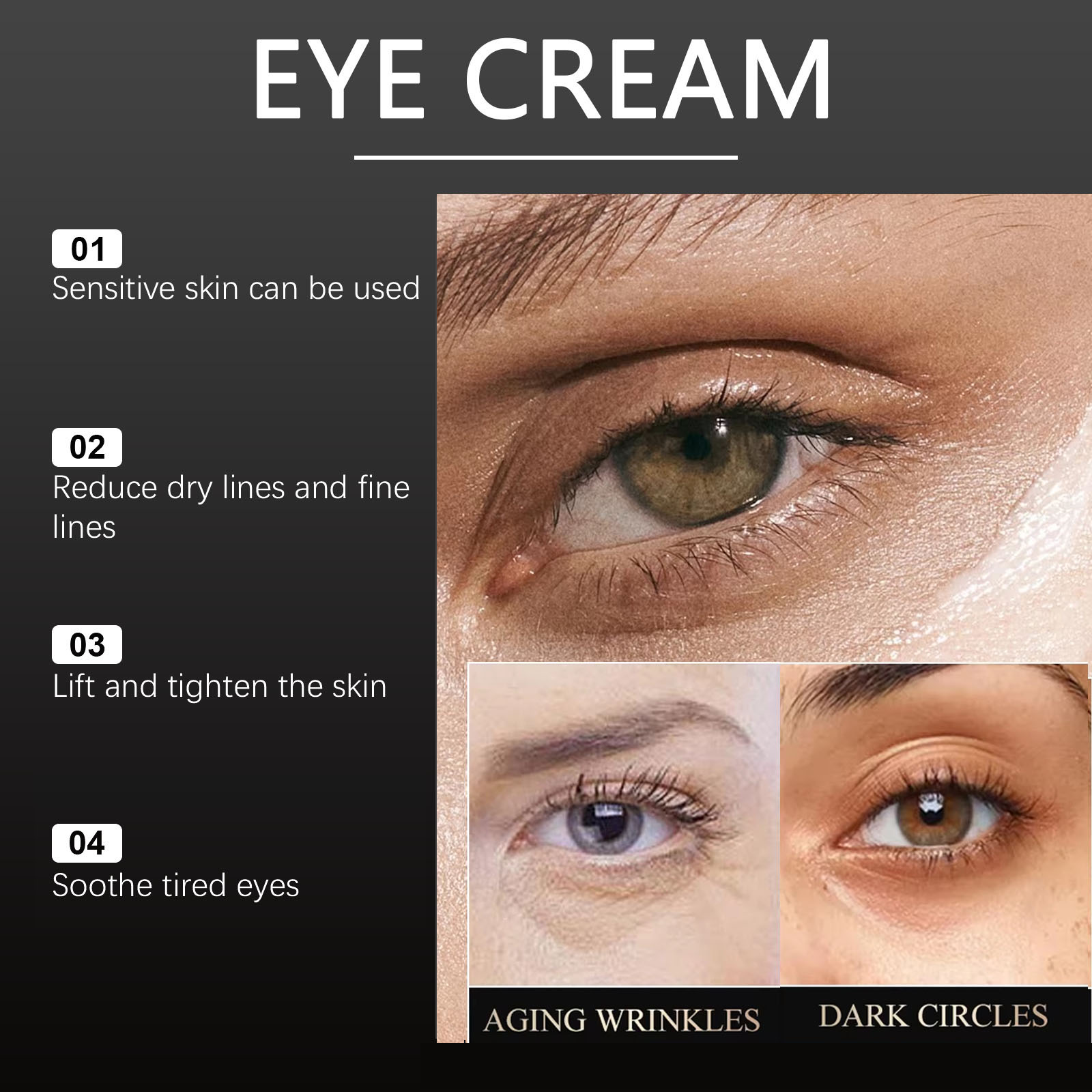 Eye Cream Removes Dark Circles, Tightens The Eyes Lifting Firming, Eye Bags Remover, Hydrating Anti Wrinkle Eye Cream