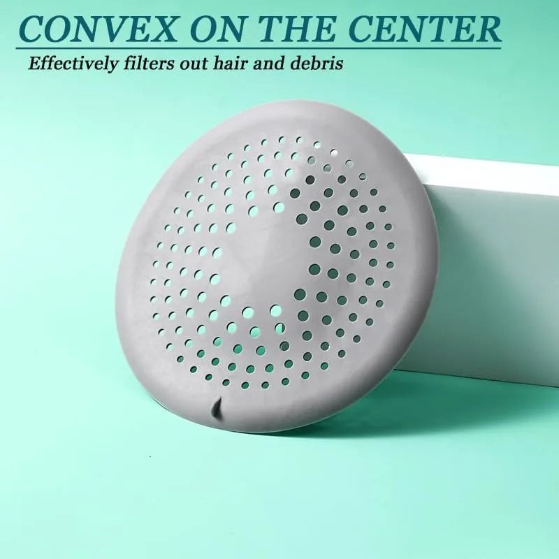 Silicone Shower Drain Hair Catcher Cover 5.9 Inch Suction Cup Anti Clog Strainer