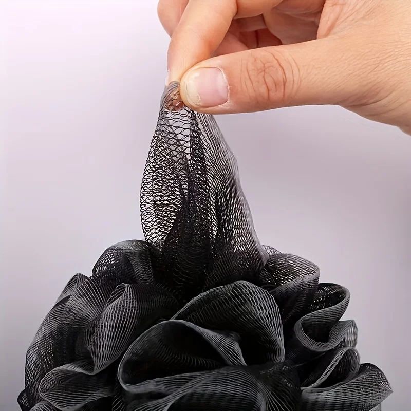 Luxury Shower Loofah Bath Sponge Super Soft Exfoliating Body Pouf Rich Lathering Shower Ball with Hanging Loop
