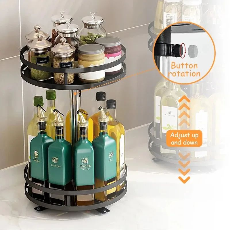 SpinEase Rotating Spice Rack Organizer Non Slip Kitchen Storage Tray