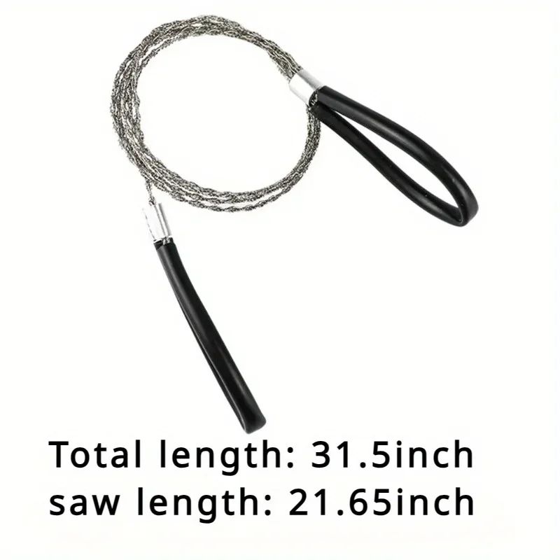Portable Stainless Steel Wire Saw with Finger Handles – Survival Wire Saw for Camping & Hiking