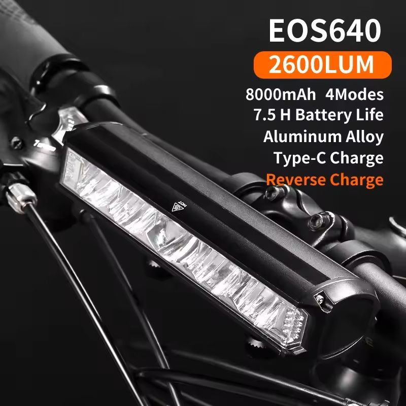 USB Rechargeable Bike Light 8000mAh High Lumen Waterproof Headlight