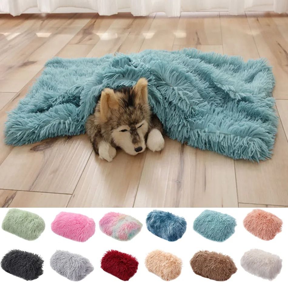 Plush Soft Warm Candy Colored Pet Bed Mat