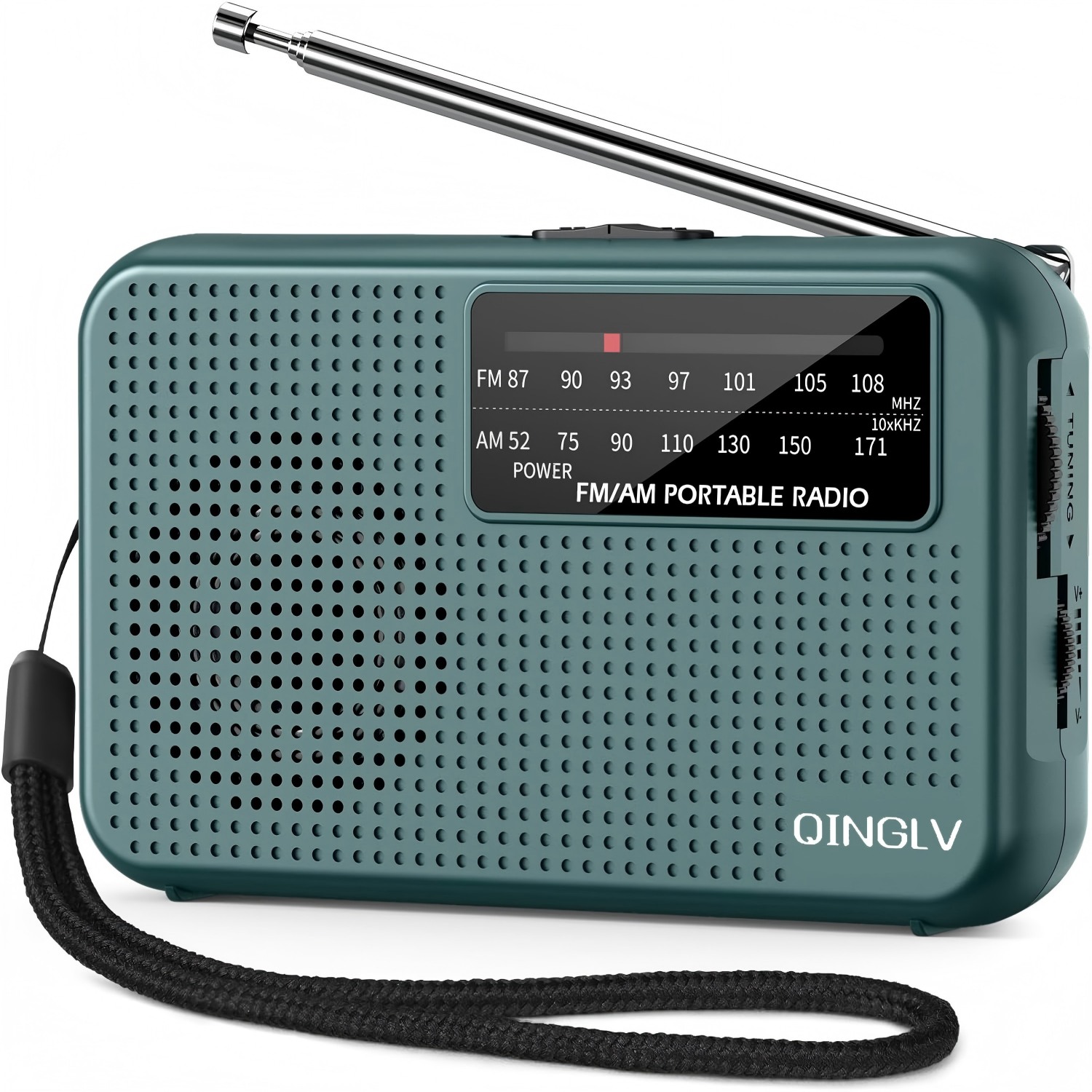 Portable AM FM Pocket Radio Battery Operated with Headphone Jack for Walking and Emergency Use