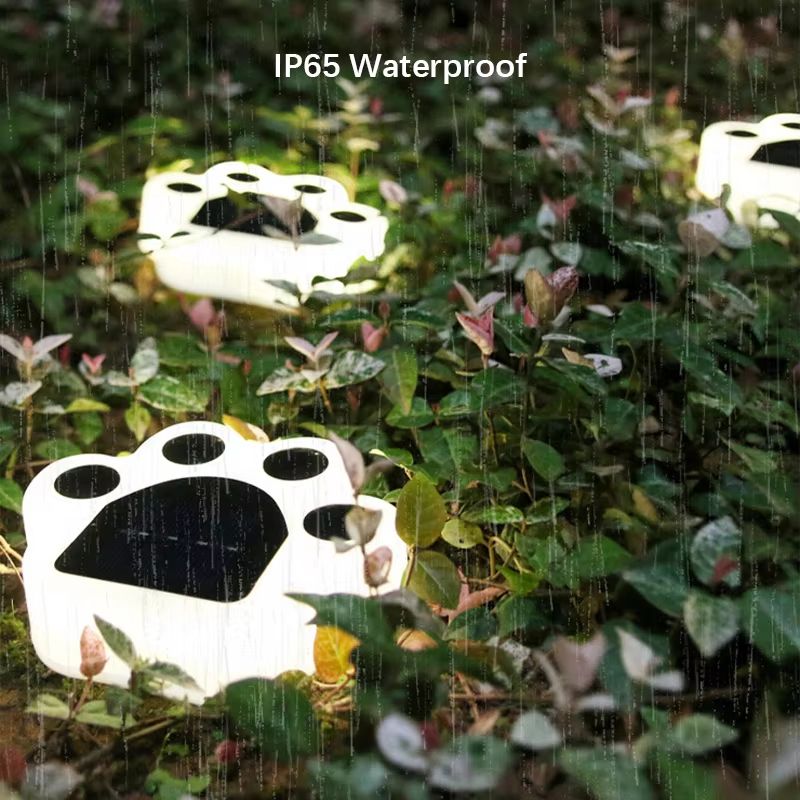 Solar Bear Paw Garden Lights Waterproof LED Outdoor Pathway Decor