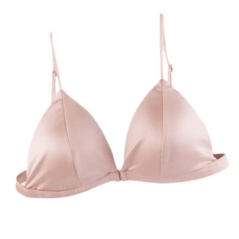 Sexy Front Buckle Wireless Bikini Bralette with Thin Straps and Beauty Back