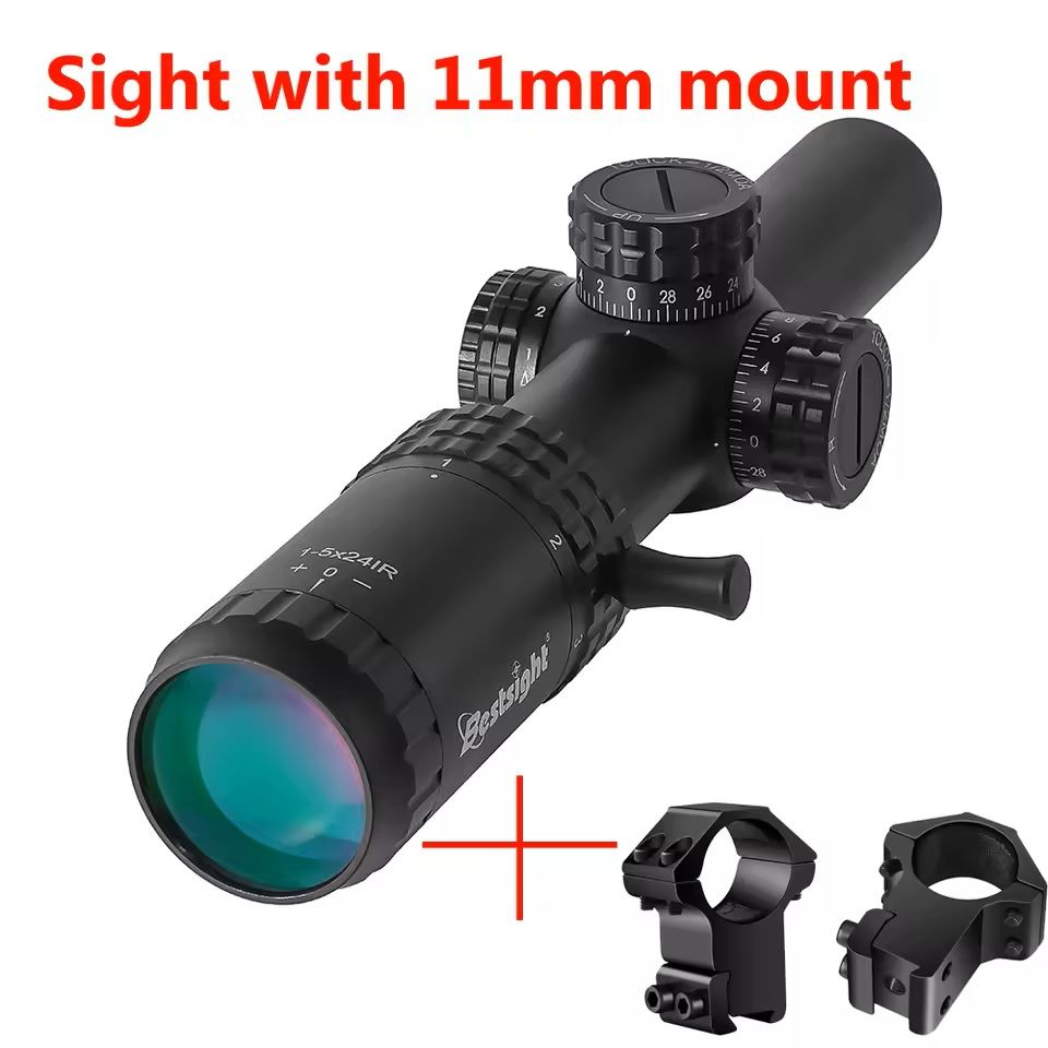 1-5x24 Tactical Rifle Scope with Red and Green Illuminated Reticle
