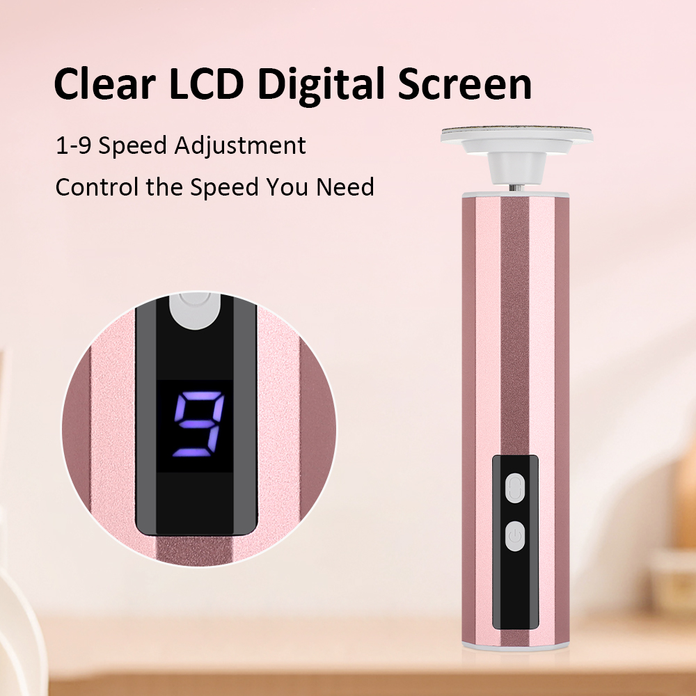 USB Rechargeable Wireless Foot Grinder, Heel File Grinding Exfoliator, Pedicure Salon Tools for Feet Care