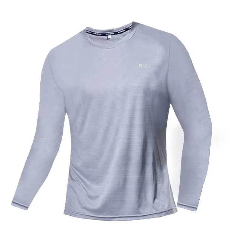 Mens Ice Silk Long Sleeve T-Shirt – Quick-Dry Breathable Sun Protection