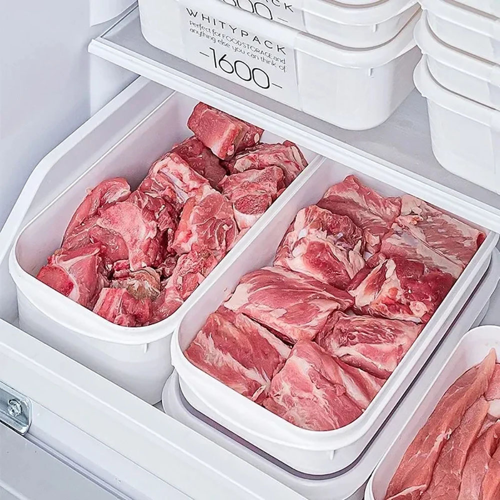 Food Sealed Kitchen Organizer, White Containers for Refrigerator Storage
