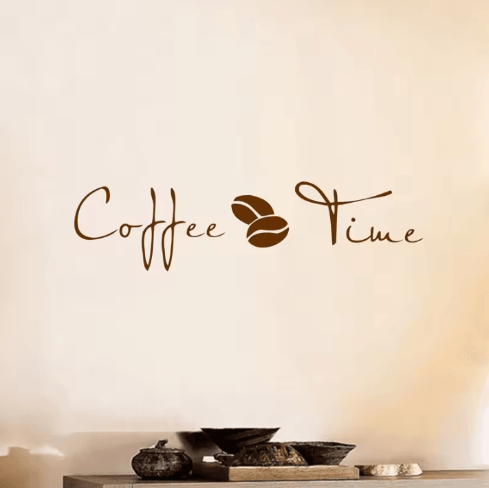 Coffee Wall Art Vinyl Decal – Stylish Cafe-Inspired Sticker for Kitchen & Office Decor