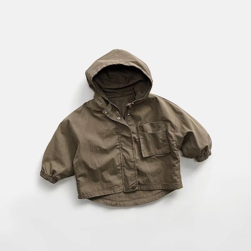 Boys Jacket, Windbreaker Coat For Toddler To 8 Years, Cotton Hooded Zipper Outerwear, Spring and Autumn Kids