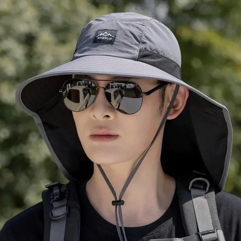 Summer Wide Brim Bucket Hat for Outdoor Protection Unisex Quick Drying Panama Sunscreen Visor for Fishing & Hiking