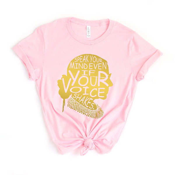 Speak Your Mind Even If Your Voice Shakes RBG Feminist Shirt Ruth Bader Ginsburg Quote Tee