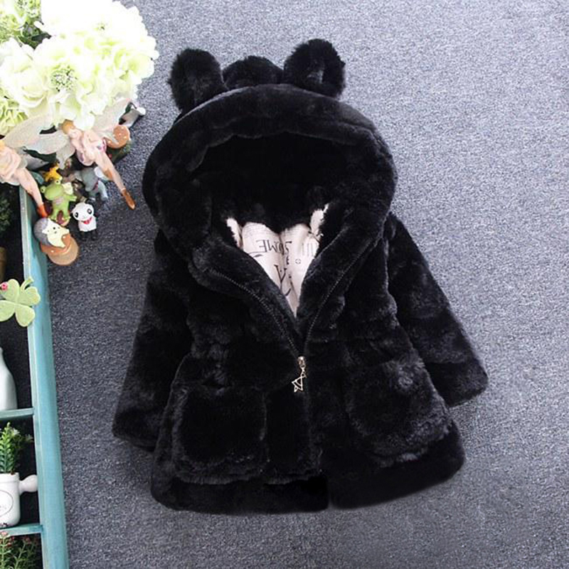 Hooded Parka Winter Baby Girls Clothes, Faux Fur Coat Fleece Jacket, Warm Snowsuit Outerwear Autumn Clothing