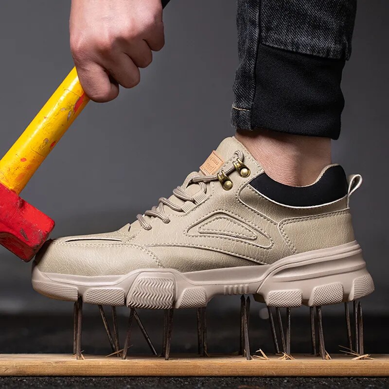 High Quality Indestructible Work Shoes for Men Steel Wire Safety Sneakers, Anti-Smash, Anti-Puncture, Rotary Buckle