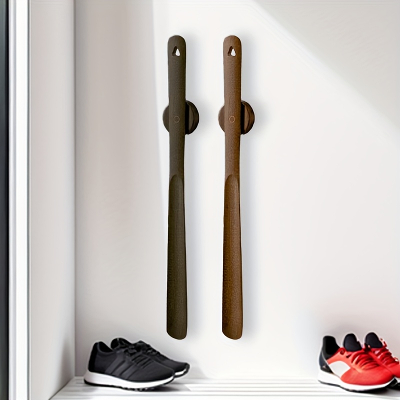 Smooth Beech Wood Long Handle Shoe Horn, Premium Magnetic Base for Effortless Use, Perfect for Shoes