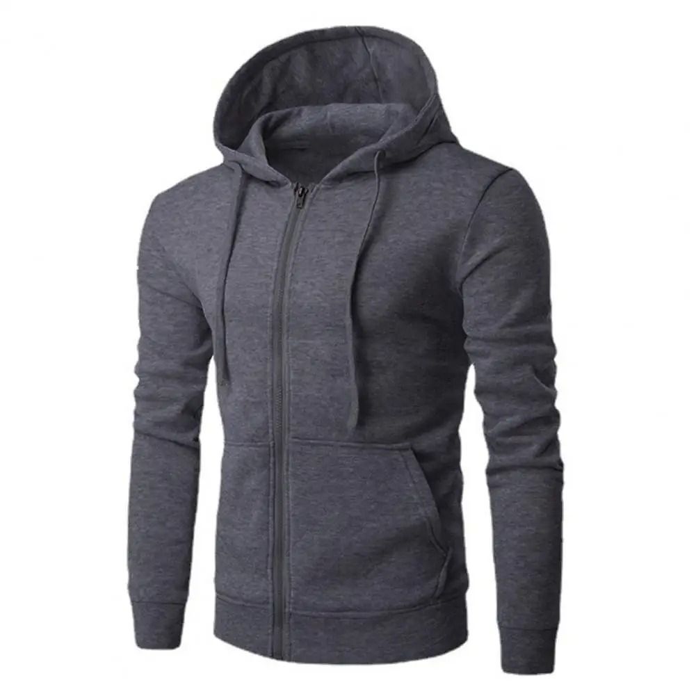 Autumn Men Sweatshirt Long Sleeve Zipper Hoodie Slim Fit