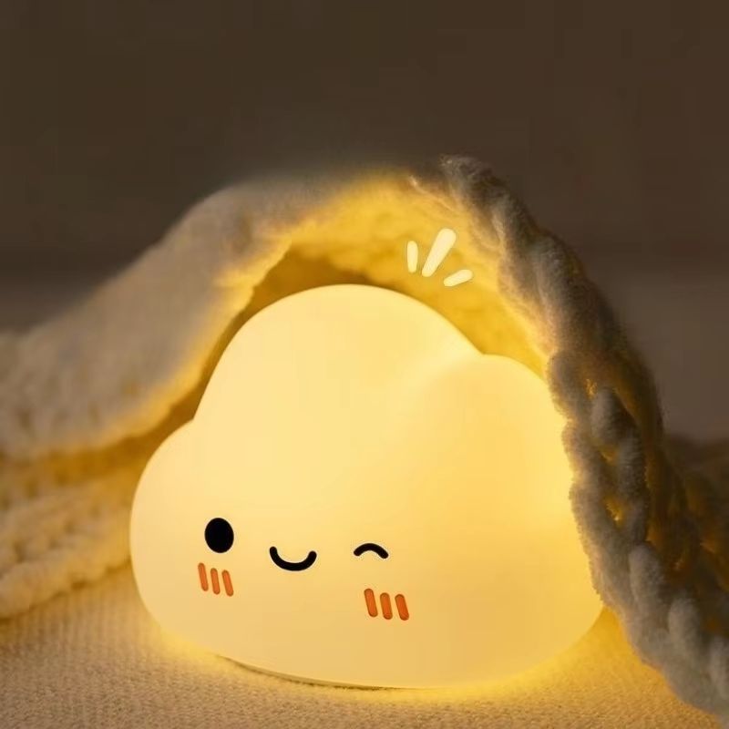 Silicone Cloud Night Light USB Rechargeable Touch LED Bedside Lamp
