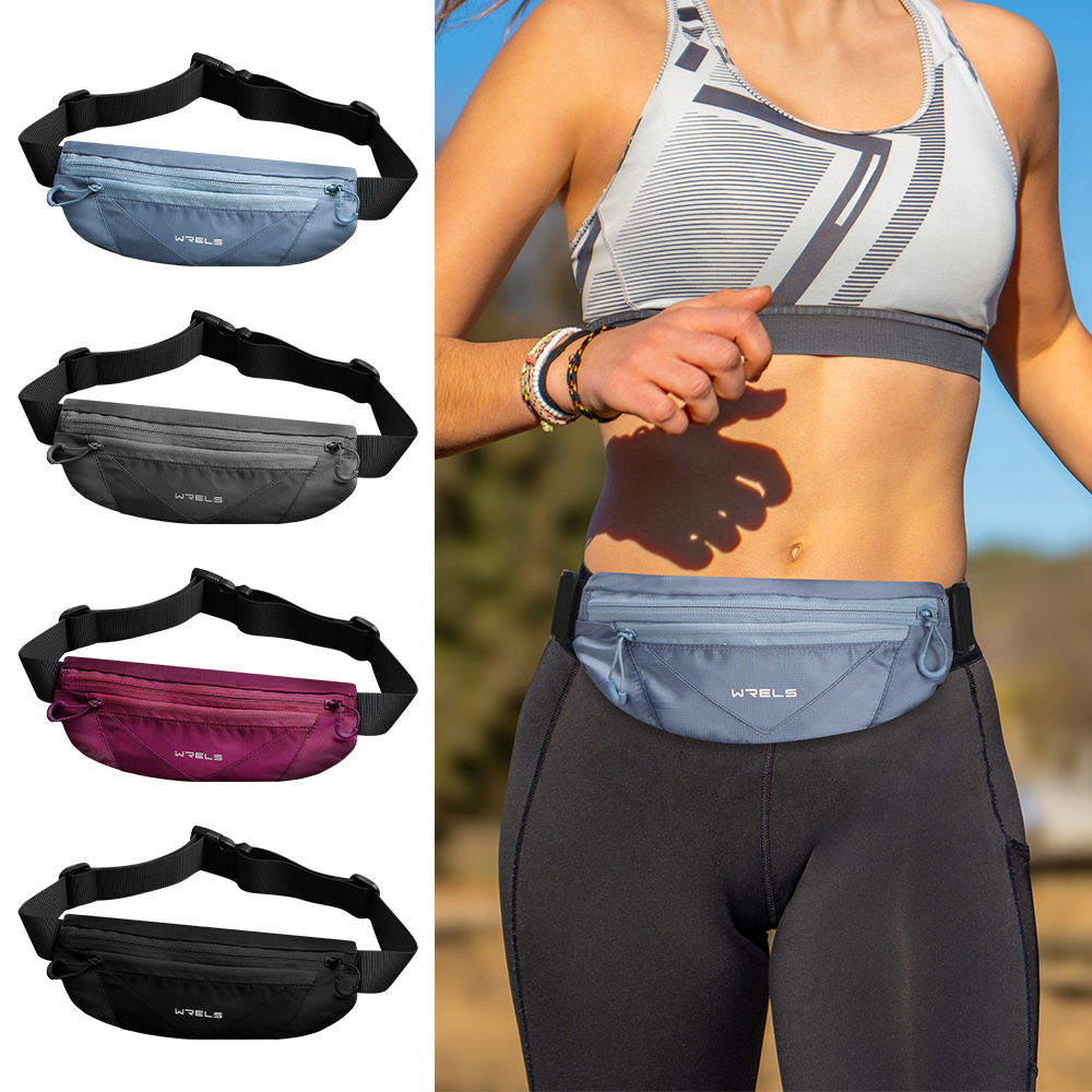 WRELS Waterproof Running Sports Belt for Men & Women – Marathon & Cycling Waist Pack with Phone Pockets