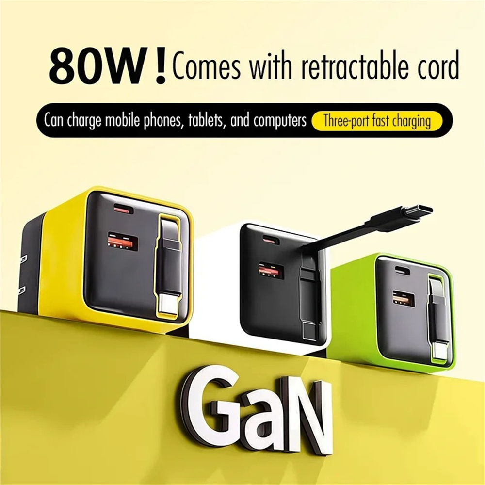 Retractable Cable USB C Fast Charger Quick Phone Adapter