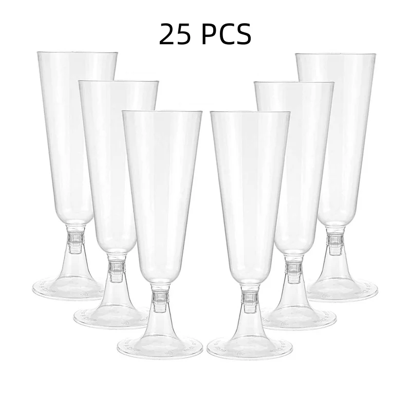 Champagne Glasses Disposable Cocktail Glasses, Plastic Red Wine Glasses, Tall Glasses, Gold Powder Martini Glasses