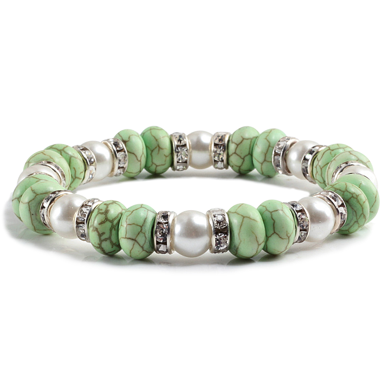 Natural Stone Beaded Circle Elastic Bracelets Bangles Charm Distance Bracelet Fashion Jewelry Men Women Couple Gift