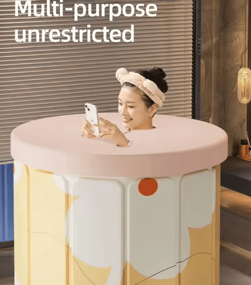 EcoSoak Foldable Portable Bathtub Thickened PVC Spa Tub for Adults & Kids Indoor Outdoor Soaking Bath