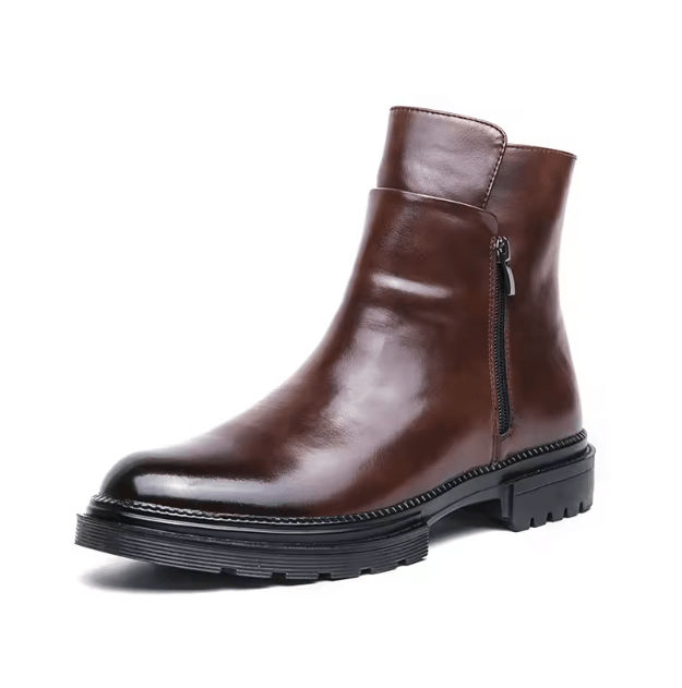 AscendElite Mens Height-Increasing Leather Chelsea Boots – British Style Casual Business Ankle Shoes
