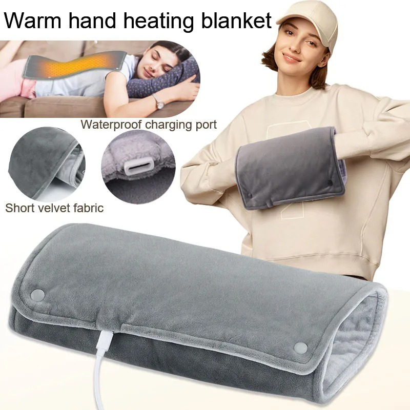 Short Velvet Fabric Heating Blanket, USB Thermostatic Hand Warmer for Home Use