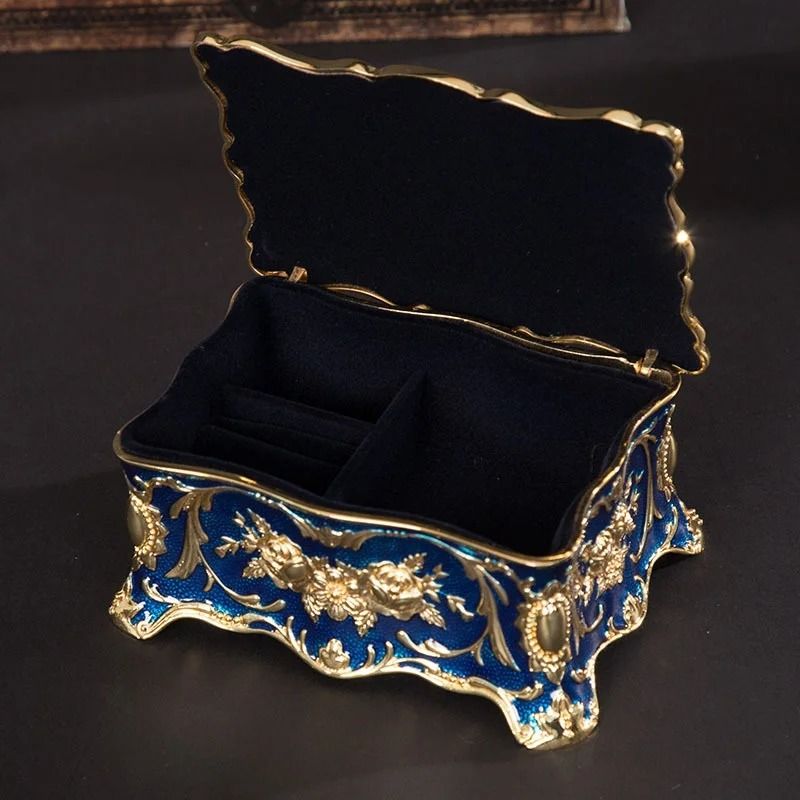 European Retro Inlaid Diamond Jewelry Box