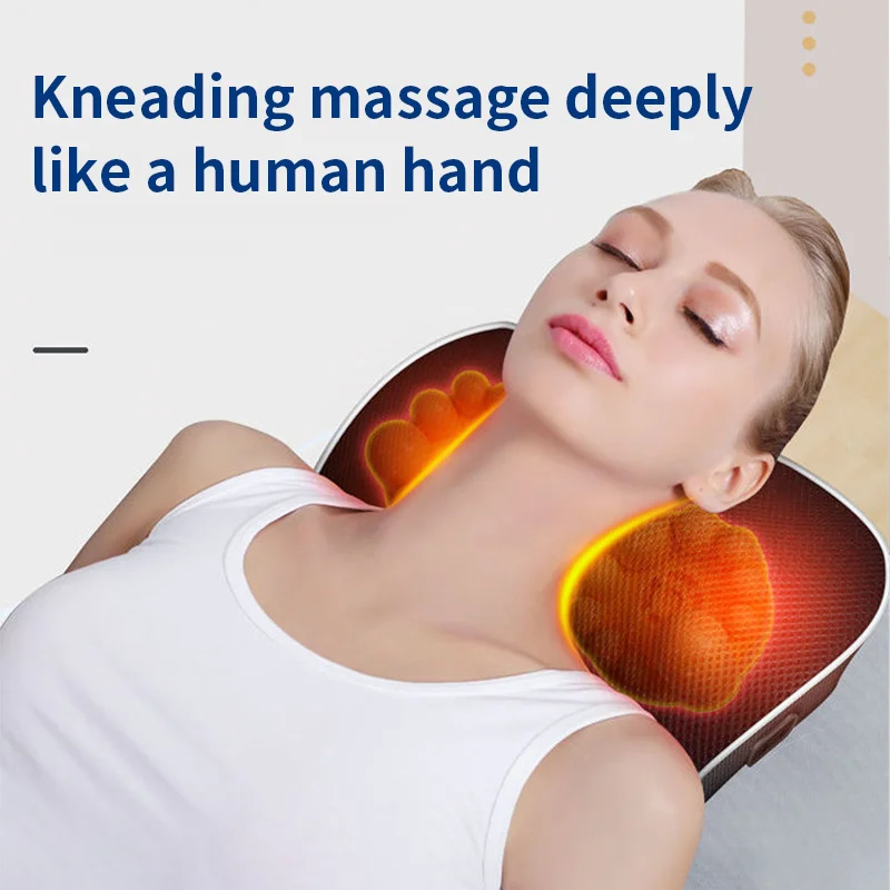 Neck and Shoulder Pain Relief Massager Pillow, Jinkairui Electric Shiatsu with Heat, Vibration, and Cervical Traction