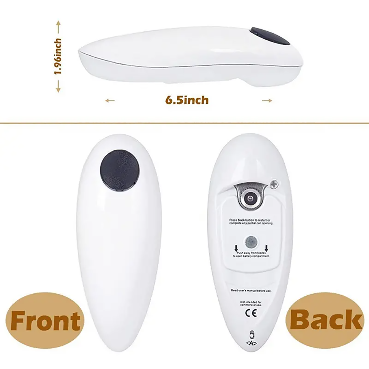 Electric Can Opener Easy to Use with Bottle Opener Complimentary